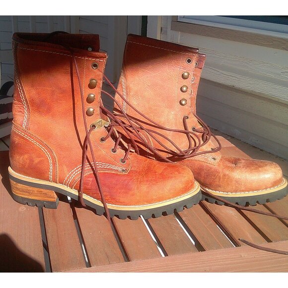 Guess Georges Marciano Distressed Tan Vintage Lug Sole Combat Boots 8 - Picture 2 of 8